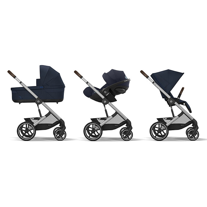 Achat Poussette Citadine Balios S Lux Cadre Argent - Ocean Blue