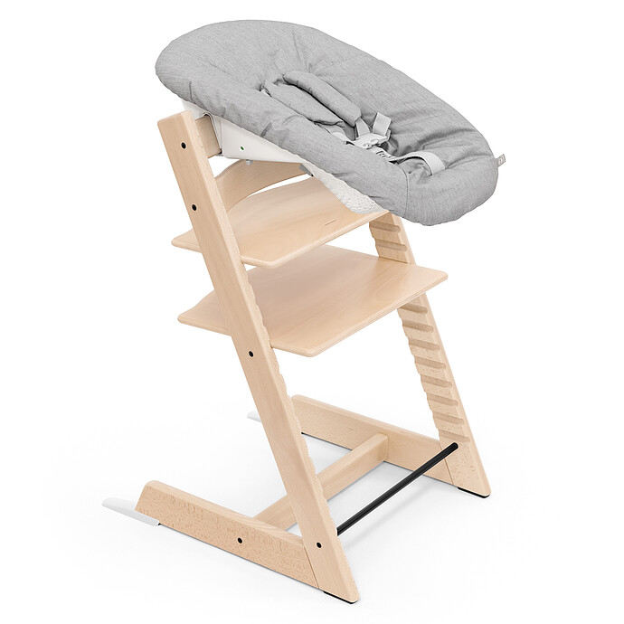 Chaise Haute Tripp Trapp avec Newborn Set et Baby Set - Naturel et Gris Stokke