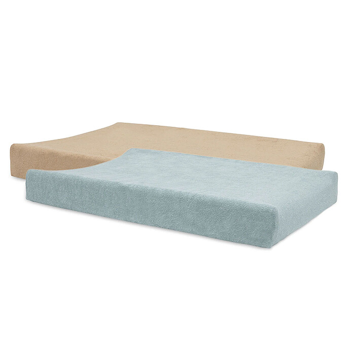 Lot de 2 Housses de Matelas à Langer - Sea Green & Biscuit  Jollein