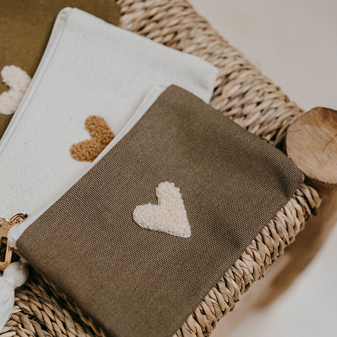 Porte-monnaie Love - Taupe pas cher