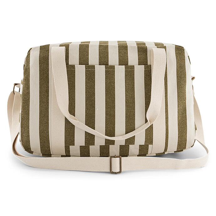 Sac à Langer Raphael - Rayures Olive et Greige Rose in April