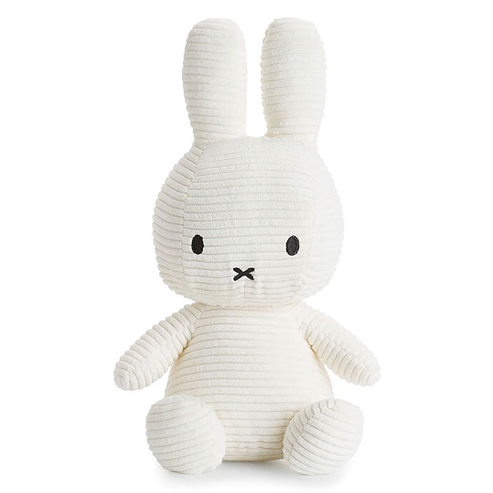 Lapin Miffy Velours Côtelé Blanc - Moyen Bon Ton Toys