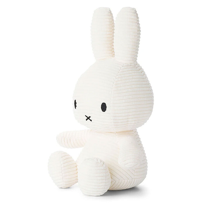 Lapin Miffy Velours Côtelé Blanc - Moyen Bon Ton Toys