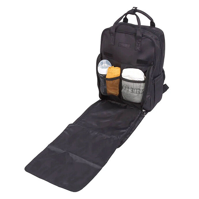 Sac à Dos à Langer Matelassé - Noir pas cher