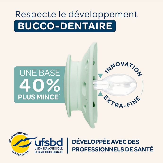 Achat Lot de 2 Sucettes Anatomiques Essentielle Bleu et Beige - 6/18 Mois
