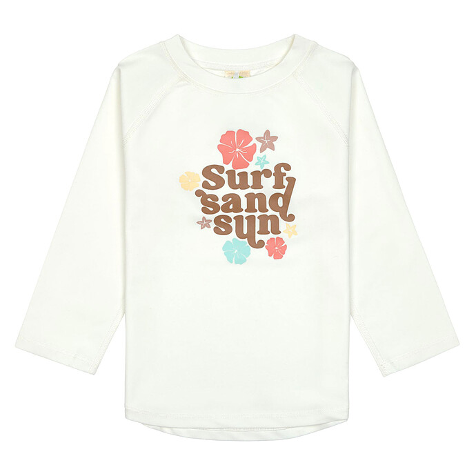 T-shirt Anti-UV Manches Longues Fleurs Ecru - 7/12 Mois  LÄSSIG
