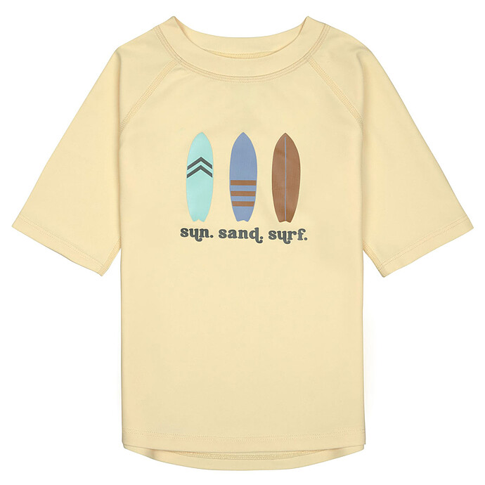T-shirt Anti-UV Manches Courtes Planches de Surf Vanille - 7/12 Mois LÄSSIG