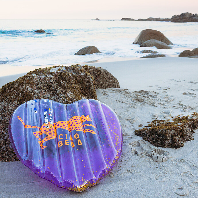 Bouée Coeur - Purple Leopard pas cher