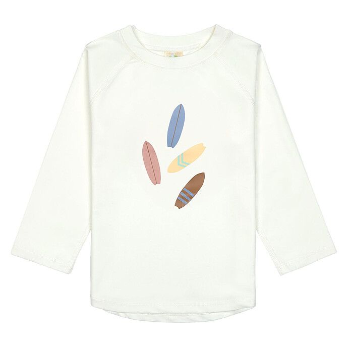 T-shirt Anti-UV Manches Longues Planches de Surf Ecru - 3/6 Mois  LÄSSIG