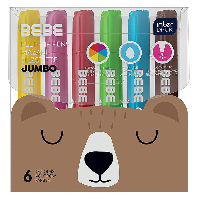 Lot de 6 Feutres Jumbo BEBE Friends Bebe Interdruk