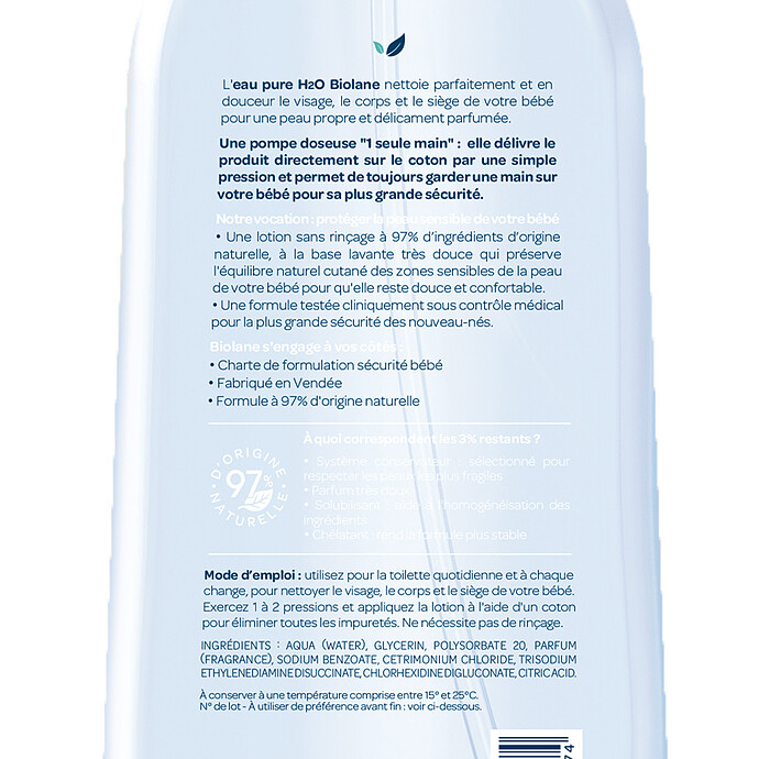 Eau Pure H2O - 750 ml Biolane