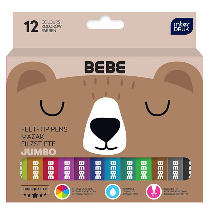Lot de 12 Feutres Jumbo BEBE Friends  Bebe Interdruk