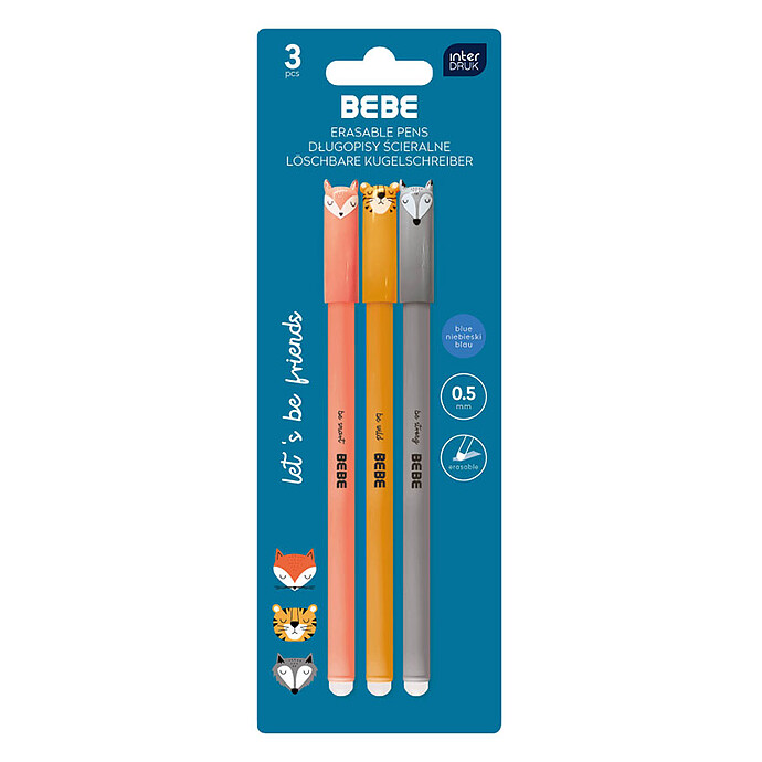 Lot de 3 Stylos Effaçables BEBE Friends - Tigre Bebe Interdruk