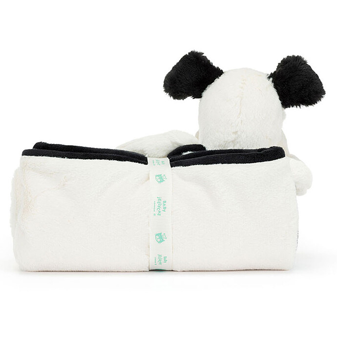 Avis Bashful Black & Cream Puppy Blankie