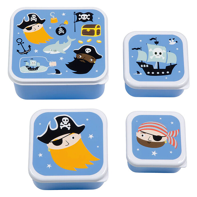 Lot de 4 Boîtes à Goûter - Pirates A Little Lovely Company