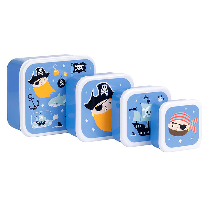 Lot de 4 Boîtes à Goûter - Pirates A Little Lovely Company