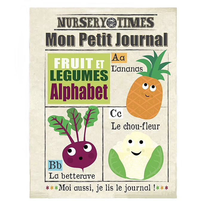 Mon Journal en Tissu - Fruits et Légumes Crinkly