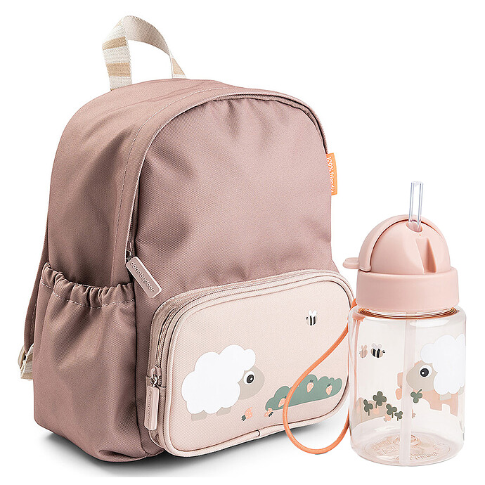 Sac à Dos Enfant et Gourde 280 ml - Tiny Farm Rose Done by Deer