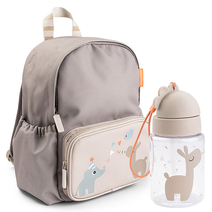 Sac à Dos Enfant et Gourde 280 ml - Celebration Sable Done by Deer