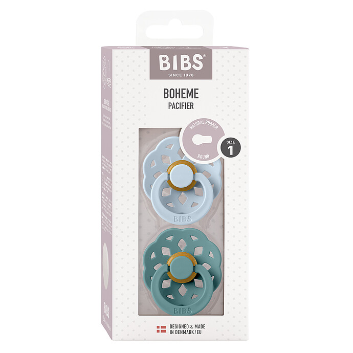 Avis Lot de 2 Tétines Boheme Baby Blue & Island Sea - 0/6 Mois