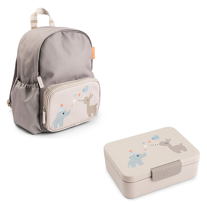 Sac à Dos Enfant et Boîte à Goûter avec Séparateur - Celebration Sable Done by Deer