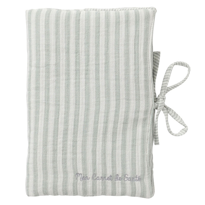 Protège-carnet de Santé - Rayé Vert de Gris BB&Co