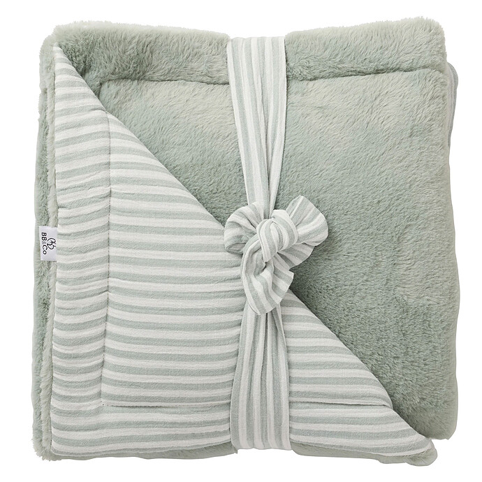 Couverture Luxe - Rayé Vert de Gris BB&Co