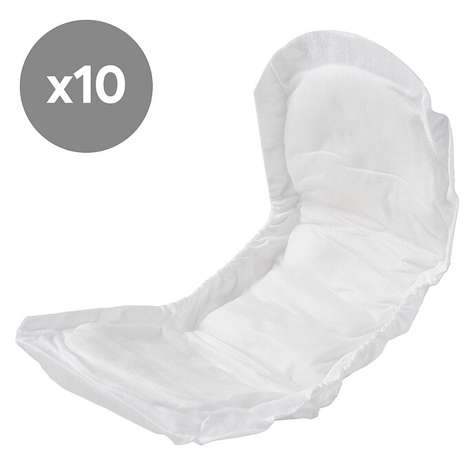 Lot de 10 Protège-slips Grossesse & Post-grossesse - Blanc carriwell