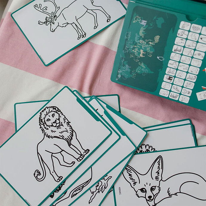 Tablette à dessin Kidydraw Mini - Animaux Autours du Monde  pas cher