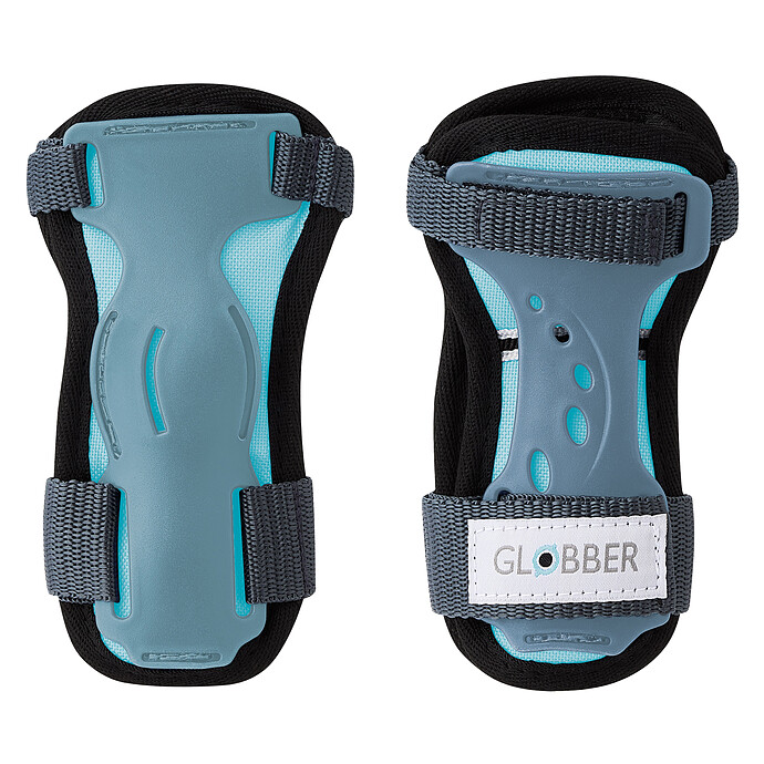 Avis Lot de 3 Protections Junior Coudes Genoux et Poignets Bleu Pastel - XXS