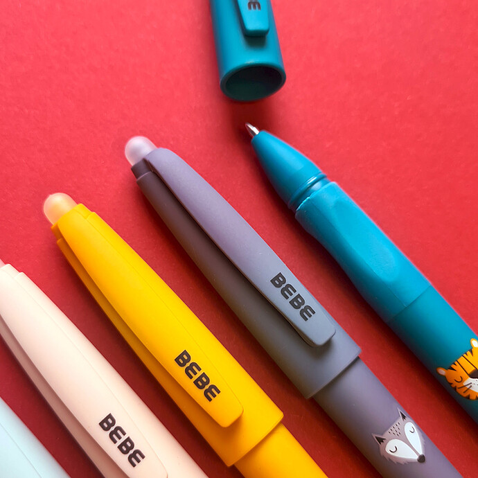 Avis Stylo Profilé Effaçable avec Bouchon et 2 Recharges BEBE Friends - Ours  