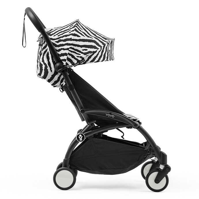 Poussette YOYO³ 6+ Chassis Noir - Zebra Stokke