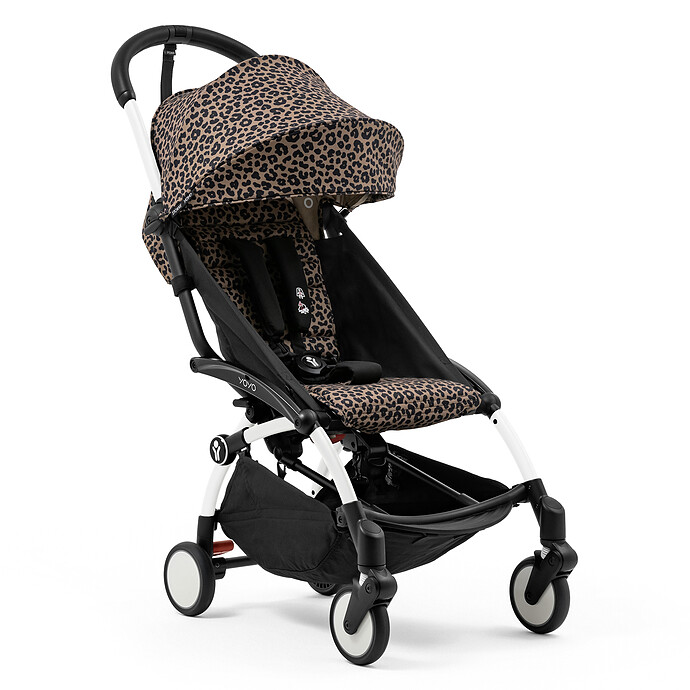 Poussette YOYO³ 6+ Chassis Blanc - Leopard Stokke