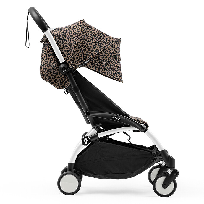 Poussette YOYO³ 6+ Chassis Blanc - Leopard Stokke