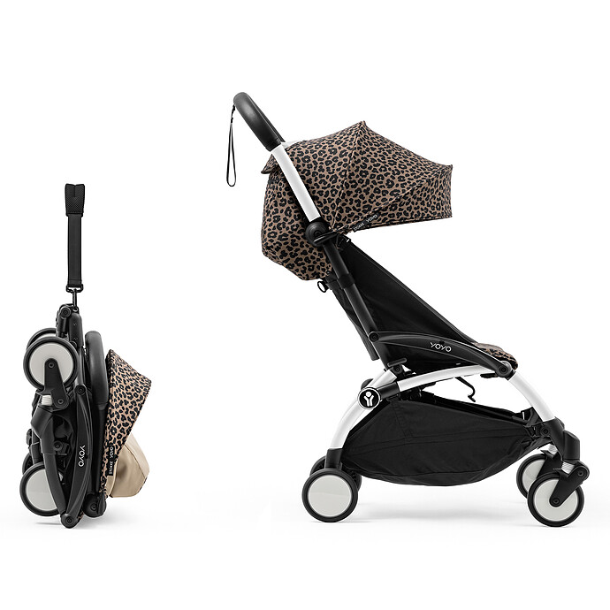 Poussette YOYO³ 6+ Chassis Blanc - Leopard pas cher
