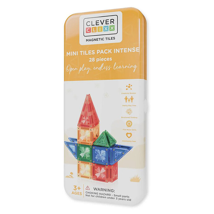 Kit de 28 Mini Tuiles Aimantées de Voyage Intense Cleverclixx