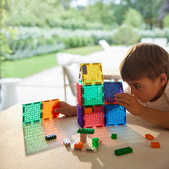 Kit de 16 Tuiles Aimantées Compatibles LEGO & DUPLO Cleverclixx