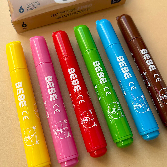 Avis Lot de 6 Feutres avec Tampon BEBE Friends 