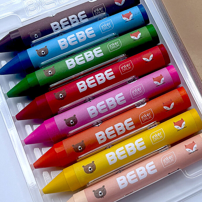 Avis Lot de 8 Crayons Gras Jumbo BEBE Friends 