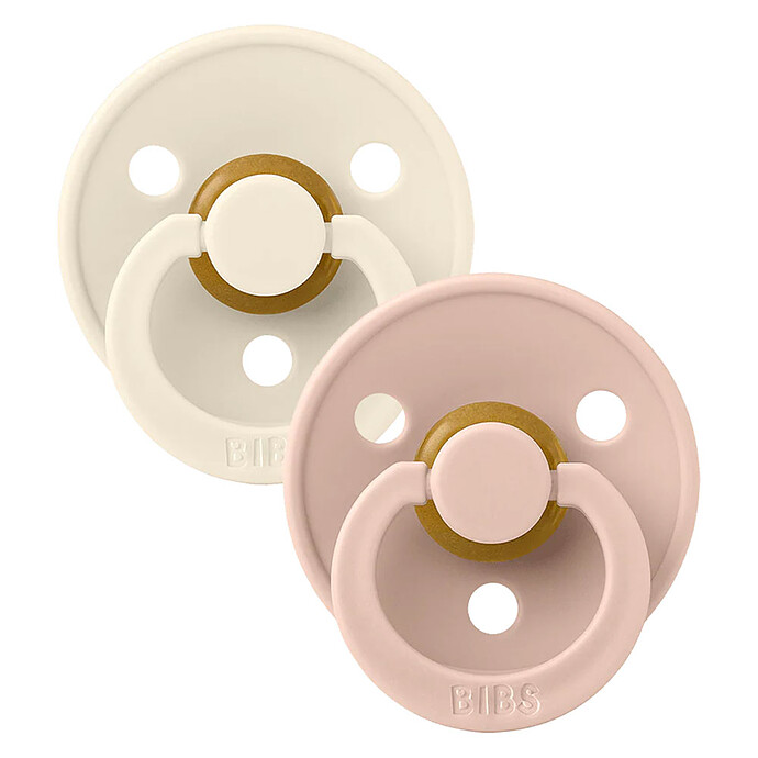 Lot de 2 Sucettes Ivory & Blush - 0/6 Mois Bibs