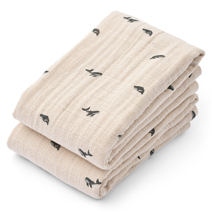 Lot de 2 Langes Lewis - Mini Whale Sandy Liewood