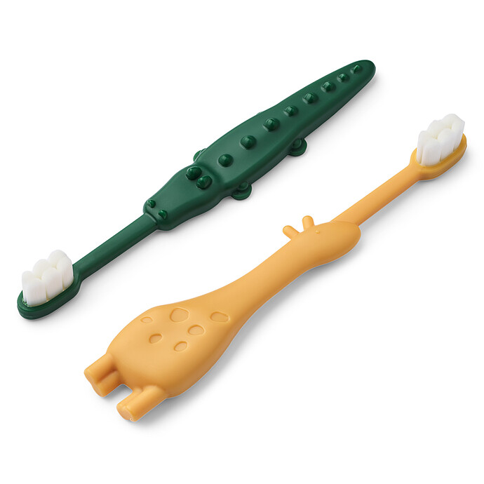 Lot de 2 Brosses à Dents Fabio - All Together Yellow Mellow Garden Green Liewood