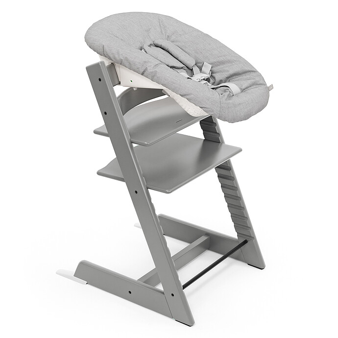 Avis Chaise Haute Tripp Trapp avec Newborn Set et Baby Set - Gris Tempête et Gris