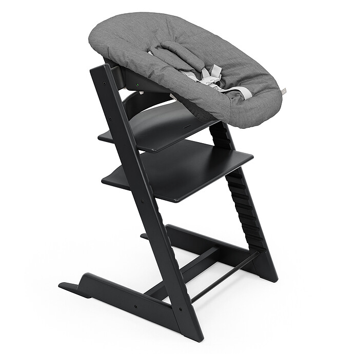 Avis Chaise Haute Tripp Trapp avec Newborn Set et Baby Set - Noir et Anthracite