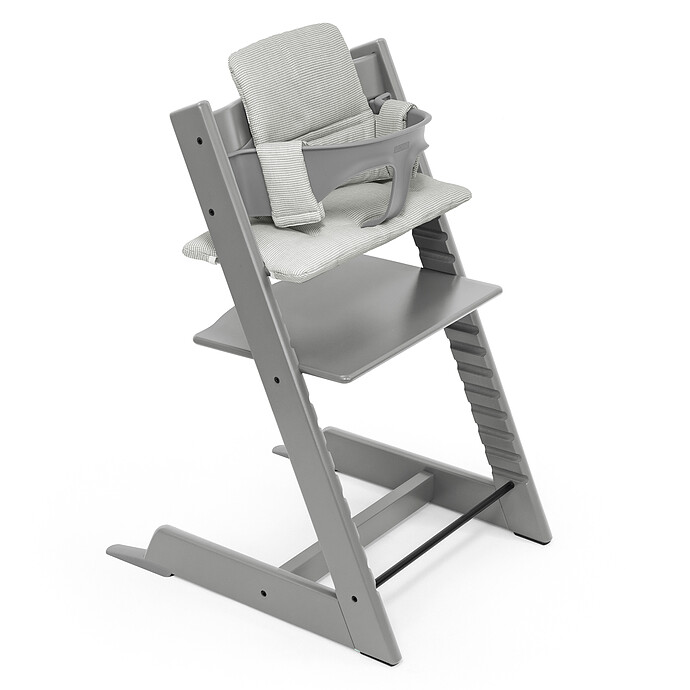 Avis Chaise Haute Tripp Trapp avec Baby Set et Coussin Classic - Gris Tempête et Nordic Grey