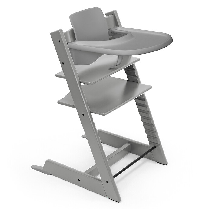 Avis Chaise Haute Tripp Trapp avec Plateau et Baby Set - Gris Tempête