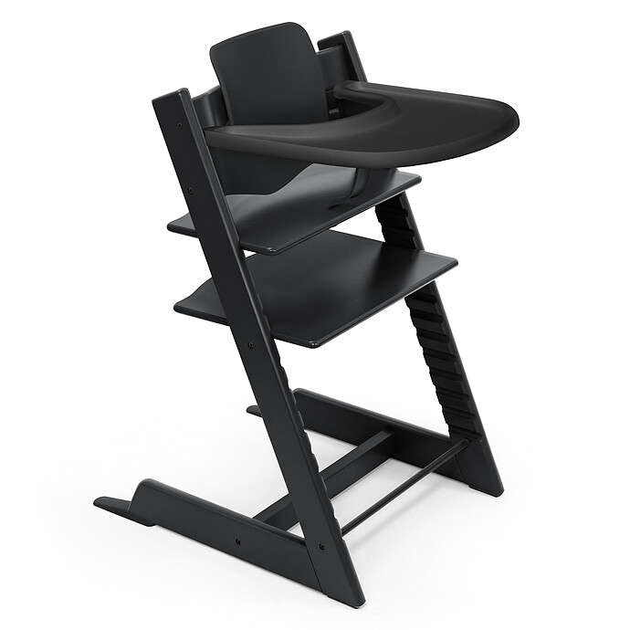 Avis Chaise Haute Tripp Trapp avec Plateau et Baby Set - Noir