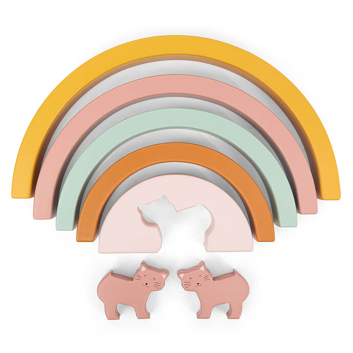 Arc-en-ciel à Empiler en Bois - Mrs. Cat Trixie Baby