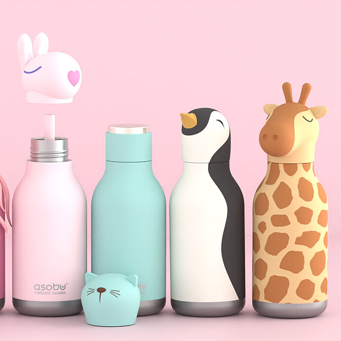 Gourde Bestie Pingouin - 460 ml  Asobu
