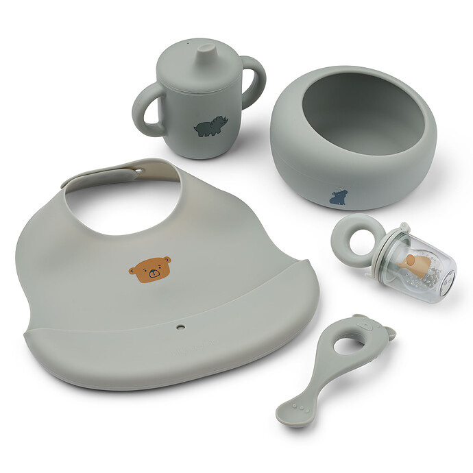 Set Repas 5 Pièces Mileah - Dove Blue Liewood